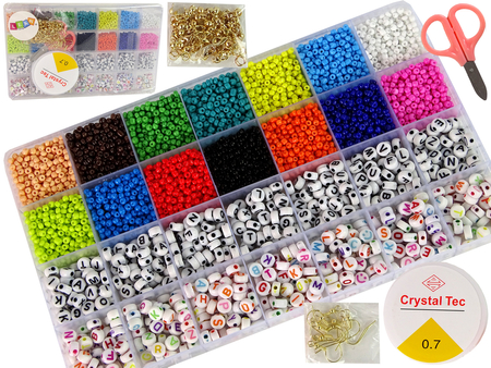 Jewellery Making Bead Set Letters 14 Colours