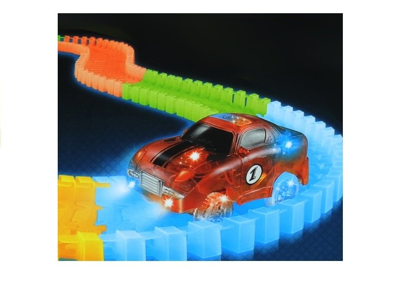 Neon Magic Track Tunnel 164 PCS. + Glowing Car Toys \ Train sets and
