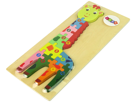 Set Of Wooden Puzzles Giraffe Numbers Toys Zabawki Drewniane