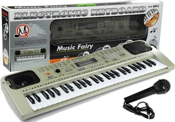 Keyboard Piano Klavier MQ807 54 Tasten LCD Anzeige Mikrofon USB Musik