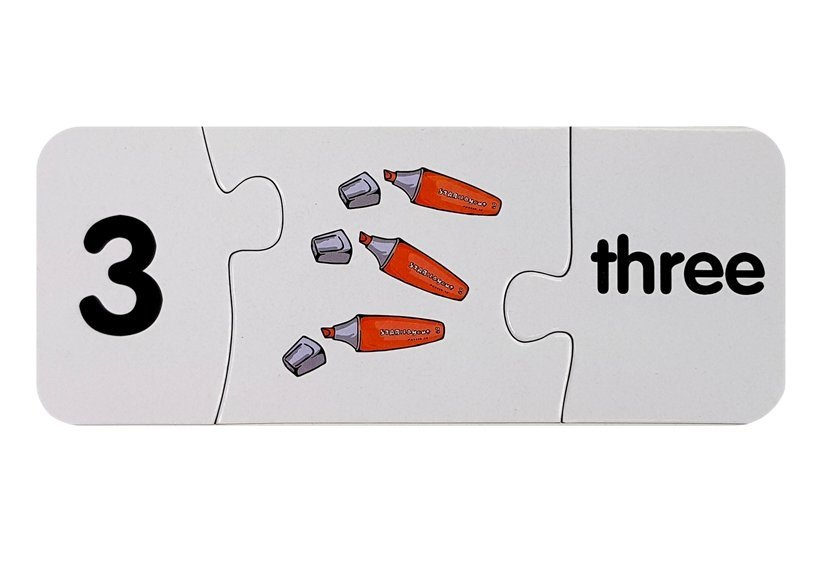 Puzzle Edukacyjne Liczby Matematyka Angielski 10 Polaczen