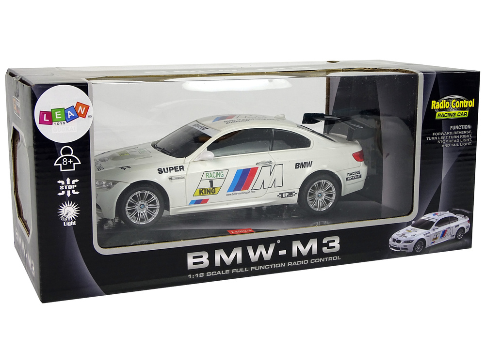 Auto Sportowe R/C 1:18 BMW- M3 Bialy 2.4 G Swiatla