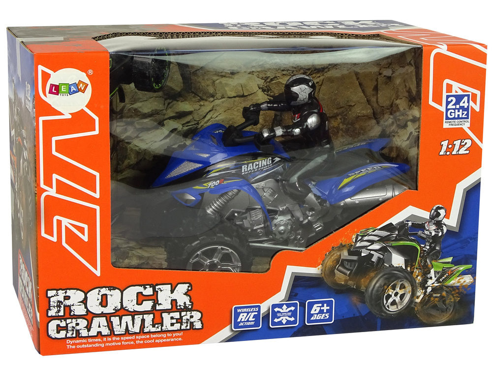 Quad Rock Crawler Trojkolowy Zdalnie Sterowany 1:12 2,4G Niebieski
