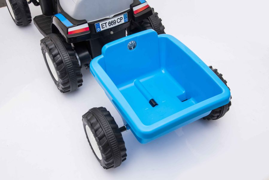 Traktor Na Akumulator z Przyczepa A009 Niebieski