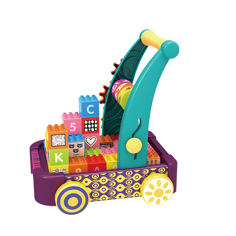 Pchacz Kolorowe Klocki 2 w 1 Wozek Litery