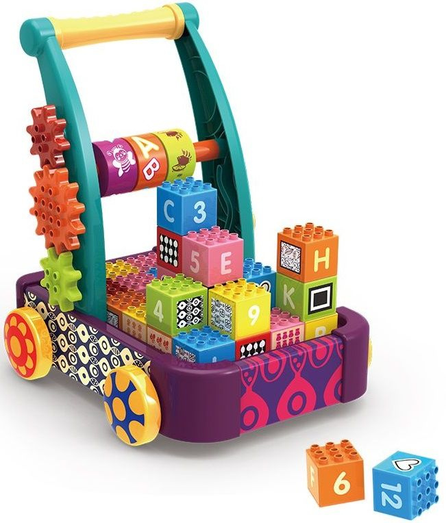 Pchacz Kolorowe Klocki 2 w 1 Wozek Litery