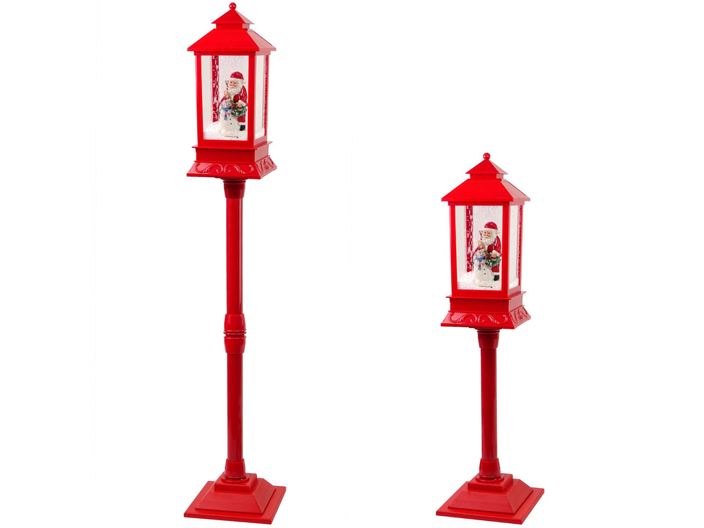 Dekoracja Swiateczna Lampa Latarnia z Mikolajem 2w1 Koledy Swiatla