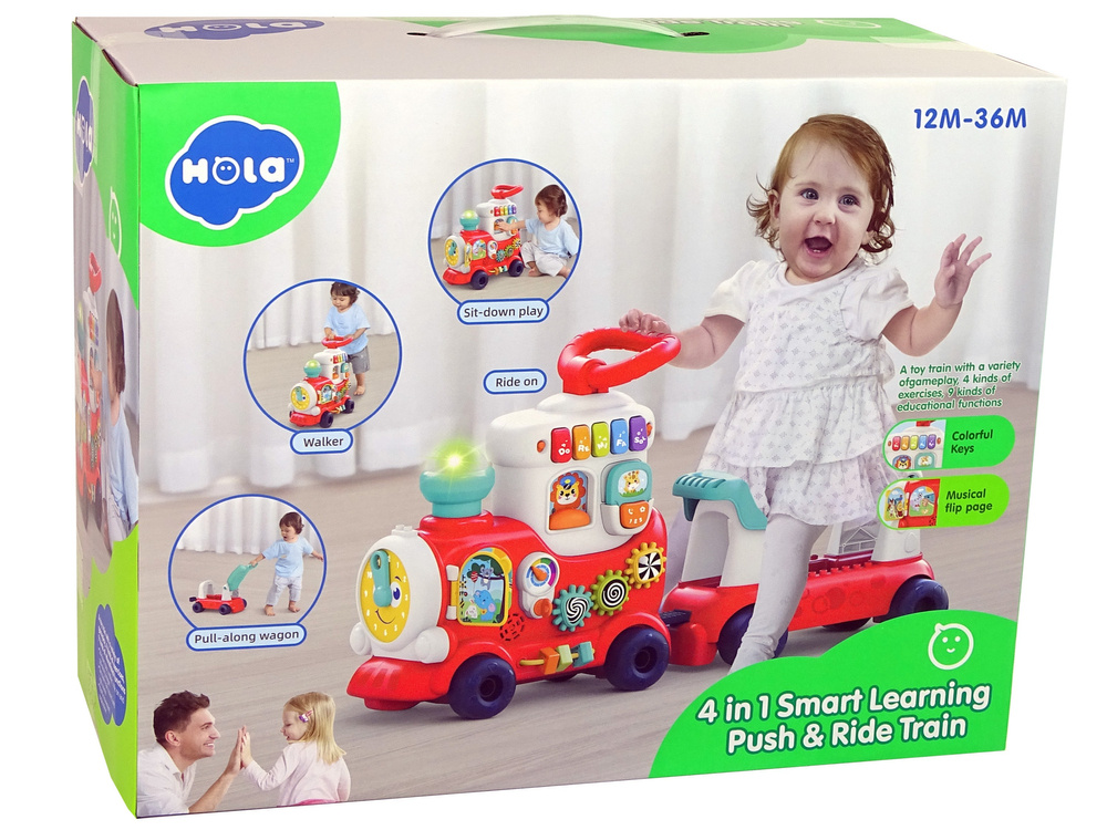 Interaktywny Jezdzik Chodzik Lokomotywa 4w1 Melodie Swiatla