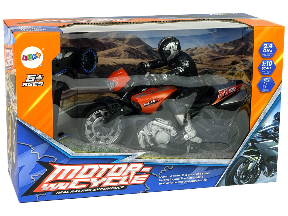 Motor Sportowy R/C 2.4G Zasieg 35 m 1:10 Pomaranczowy