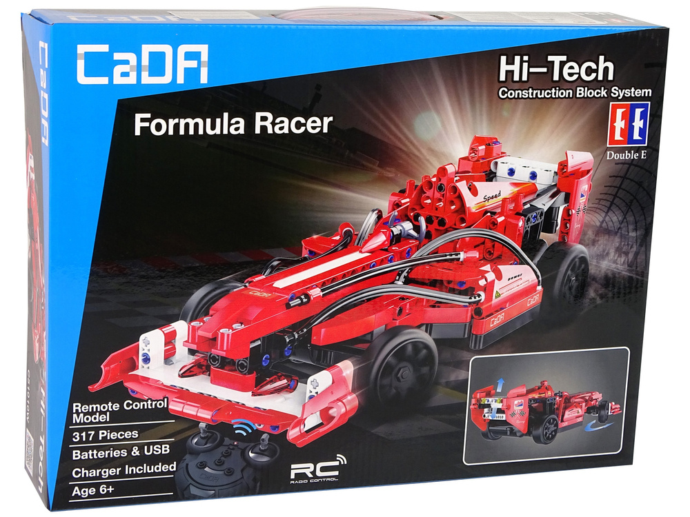 Klocki Konstrukcyjne Auto Sportowe Formula Bolid Wyscigi 317 Elementow R/C CADA