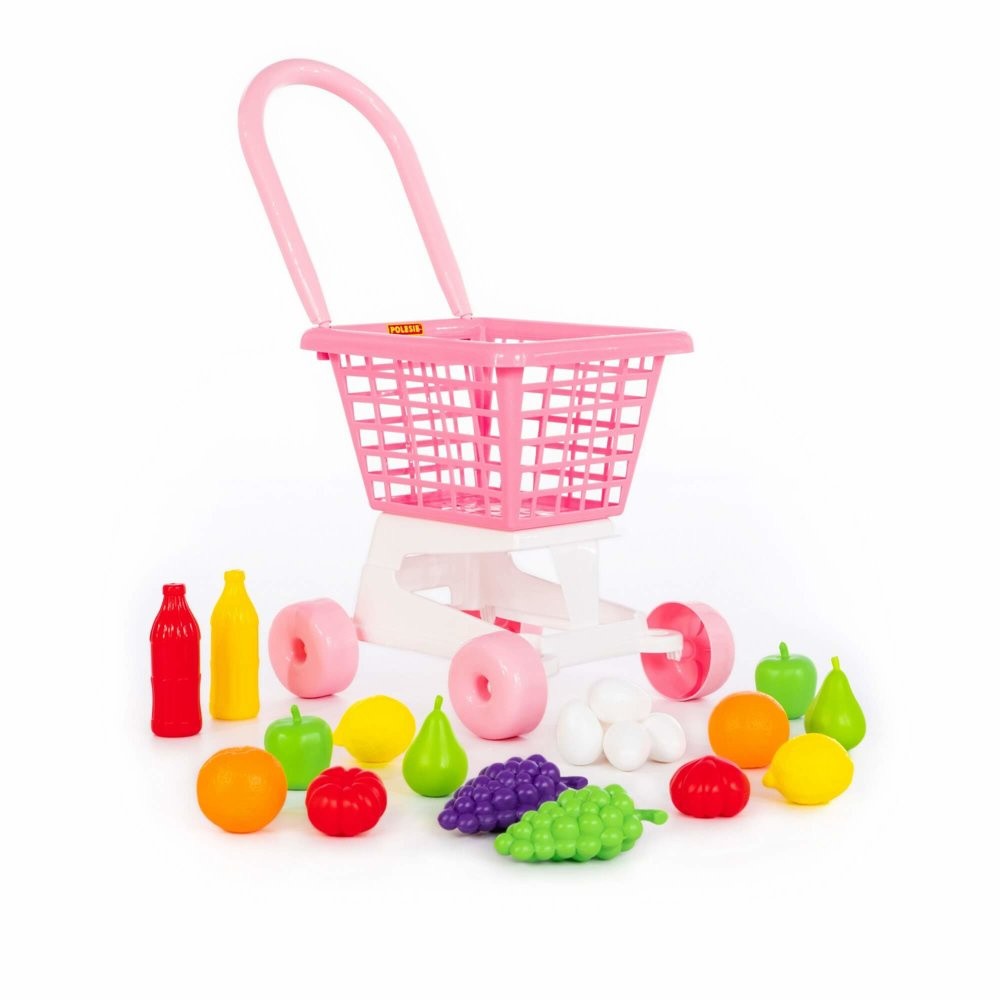 Wozek Sklepowy Marketowy Owoce Jajka Nr1 Rozowy 68477