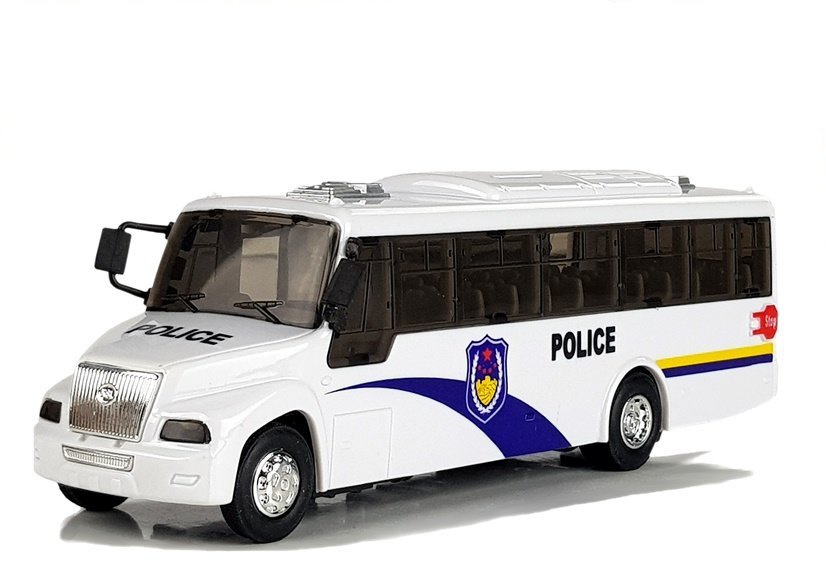 Autobus Policyjny Bus Policja Bialy z Naciagiem Dzwiek
