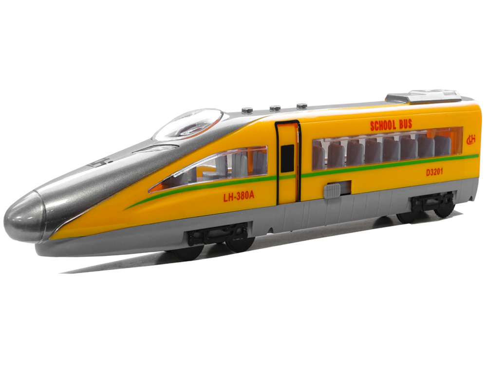 Pociag Pendolino z Naciagiem Zolty z Dzwiekiem i Swiatlami