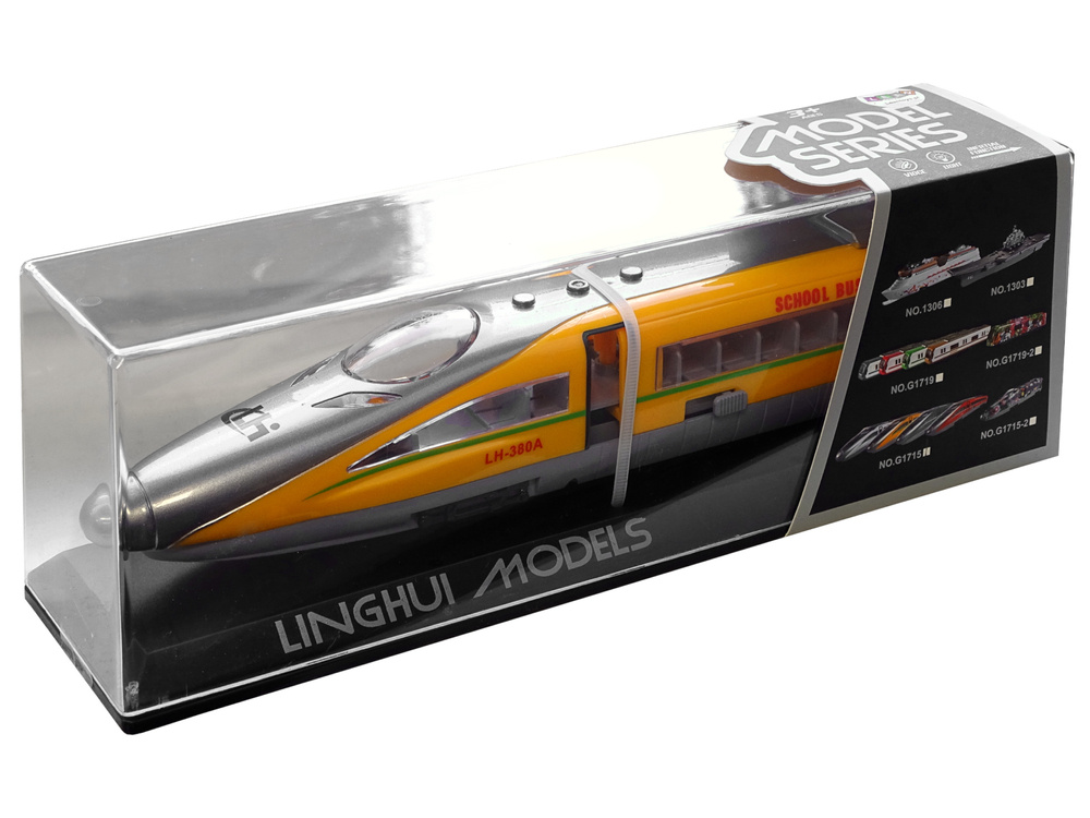 Pociag Pendolino z Naciagiem Zolty z Dzwiekiem i Swiatlami