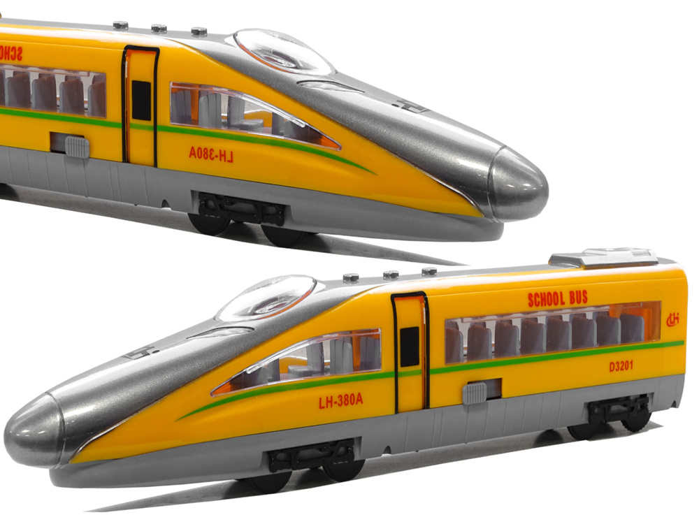 Pociag Pendolino z Naciagiem Zolty z Dzwiekiem i Swiatlami