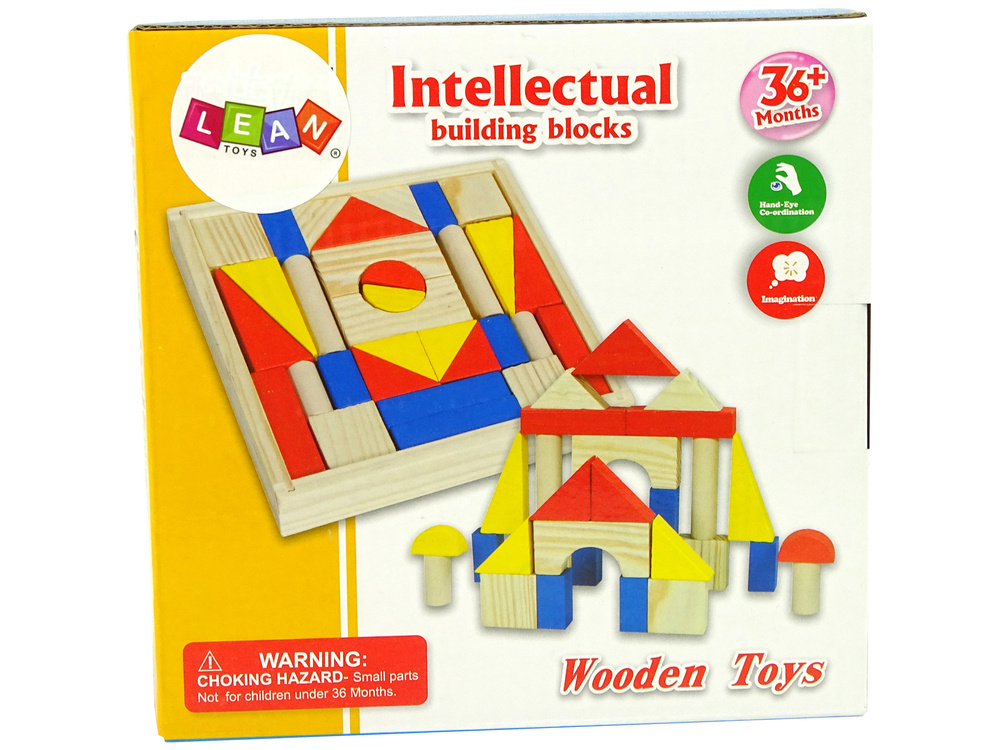 Zestaw Kolorowe Drewniane Klocki Domek