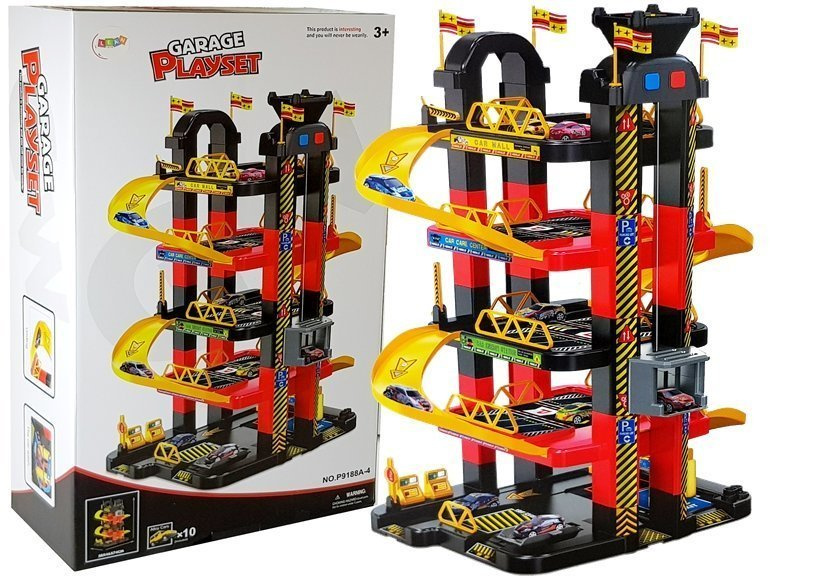 Garaz Parking 5- poziomowy Winda na Baterie 10 Autek Swiatla