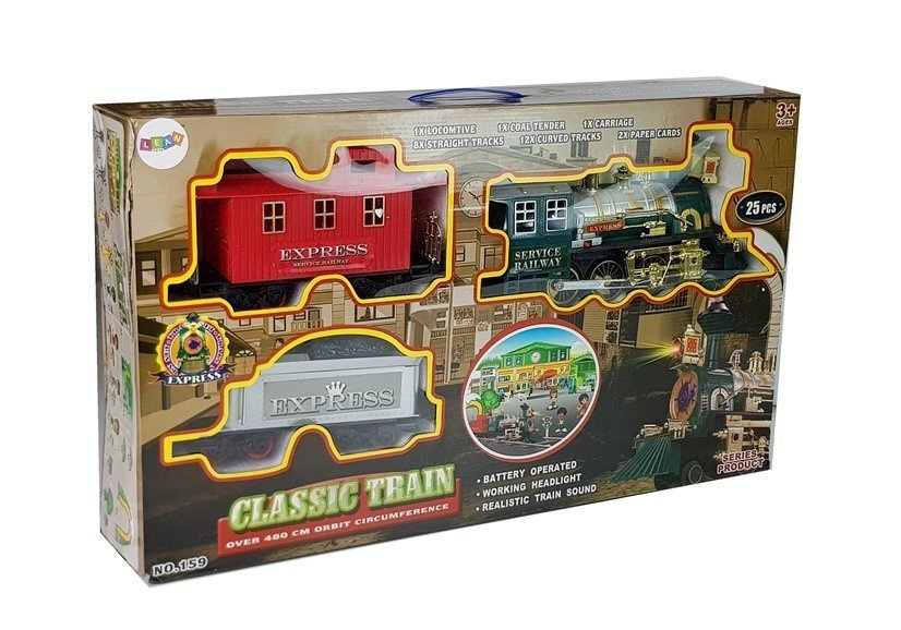 Rodzinna Kolejka Pociag Tor 480 cm Dzwiek, Swiatla