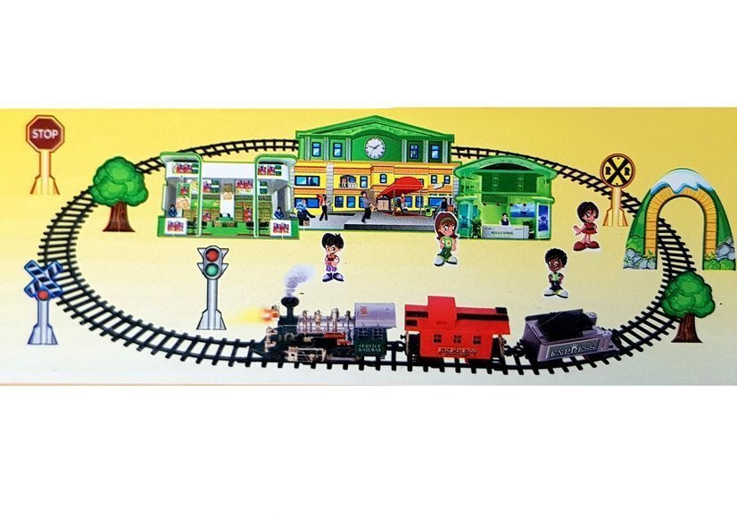 Rodzinna Kolejka Pociag Tor 480 cm Dzwiek, Swiatla