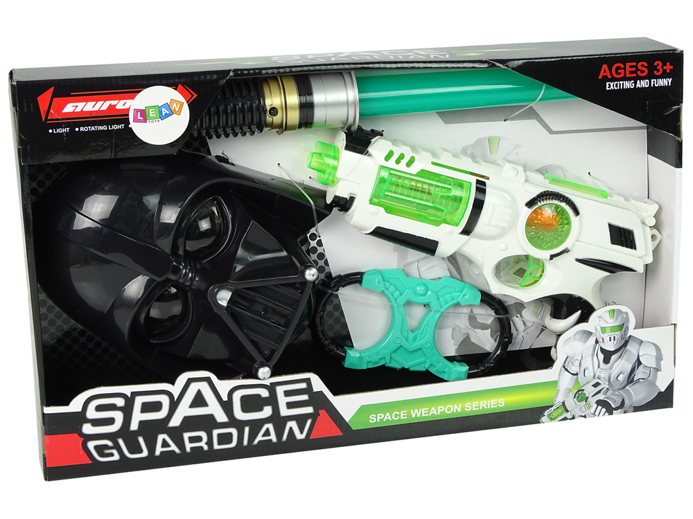 Pistolet Laserowy Miecz Swietlny Maska Kajdanki Zestaw z Akcesoriami