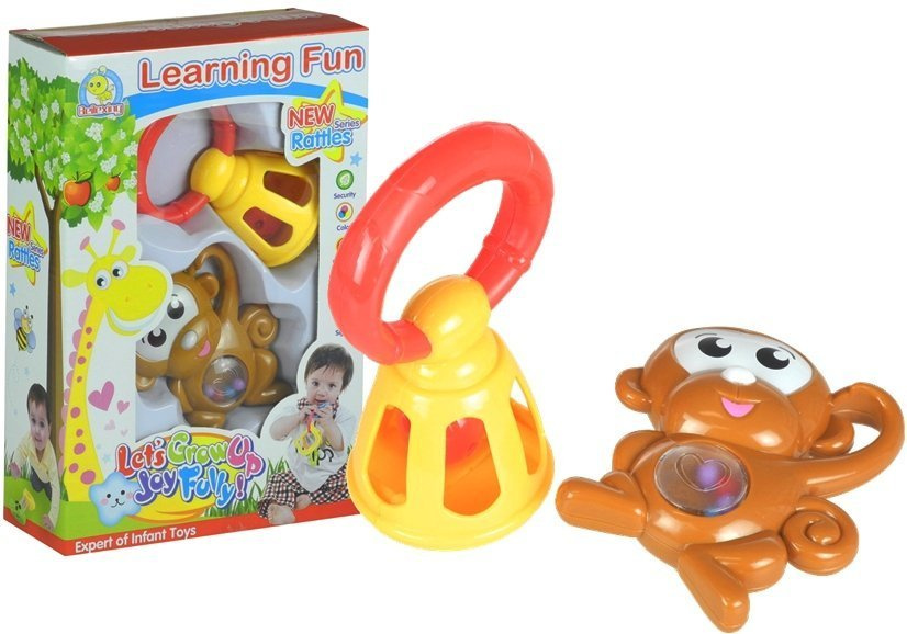 Grzechotka Plastikowa Zwierzatka Malpka Zyrafa 6 Wzorow