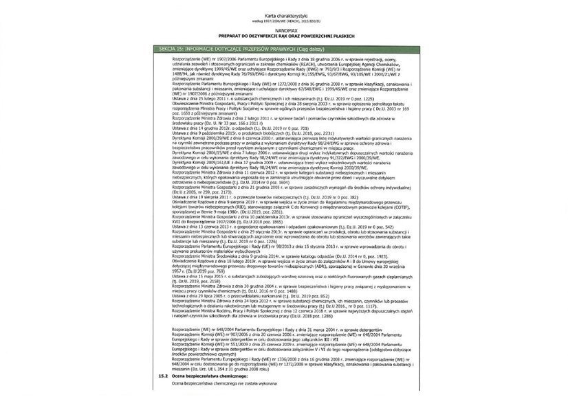 Plyn do dezynfekcji Rak i Powierzchni Nanomax 60 ml