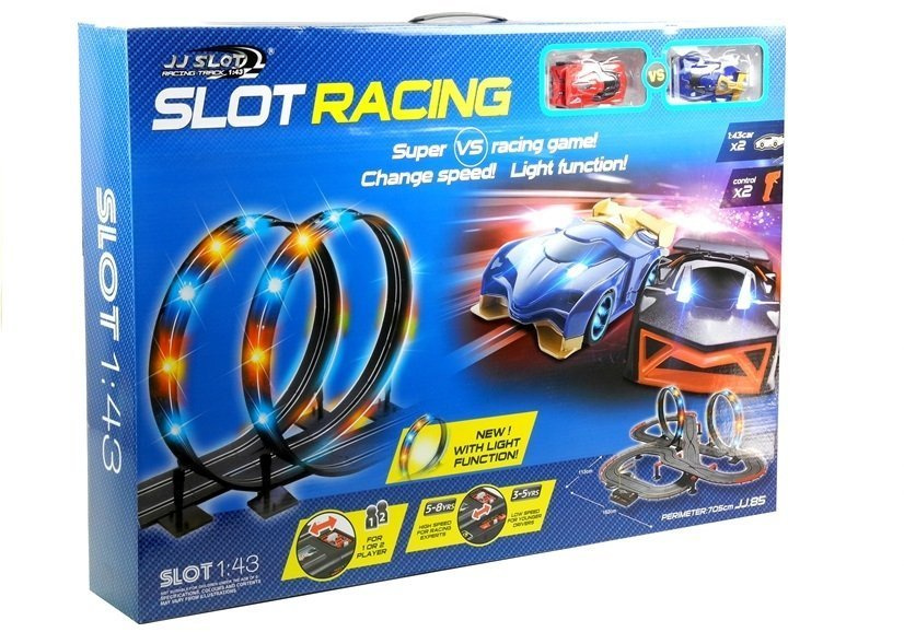 Tor Wyscigowy 2 Autka Slot Cars 1:43 Petla Lampki