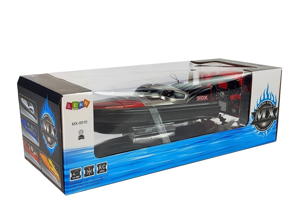 Motorowka Lodz Zdalnie Sterowana 27 Mhz 10 km/h Czarno - Srebrna