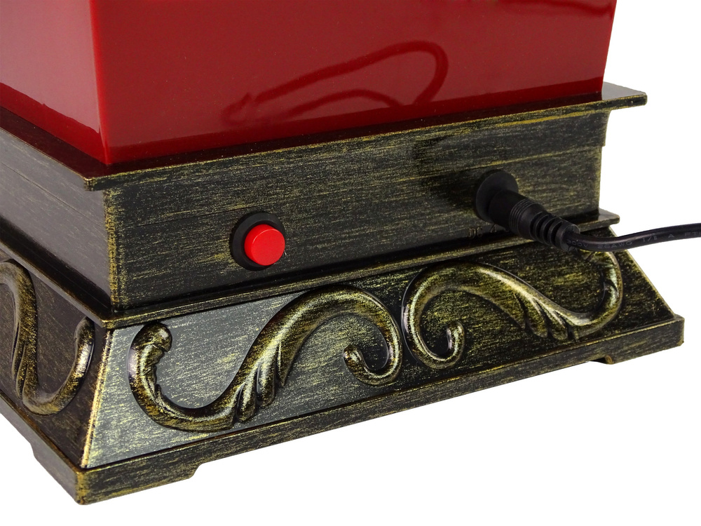 Swiateczny Lampion Swiatelka Sypiacy Snieg Czerwono- Czarna