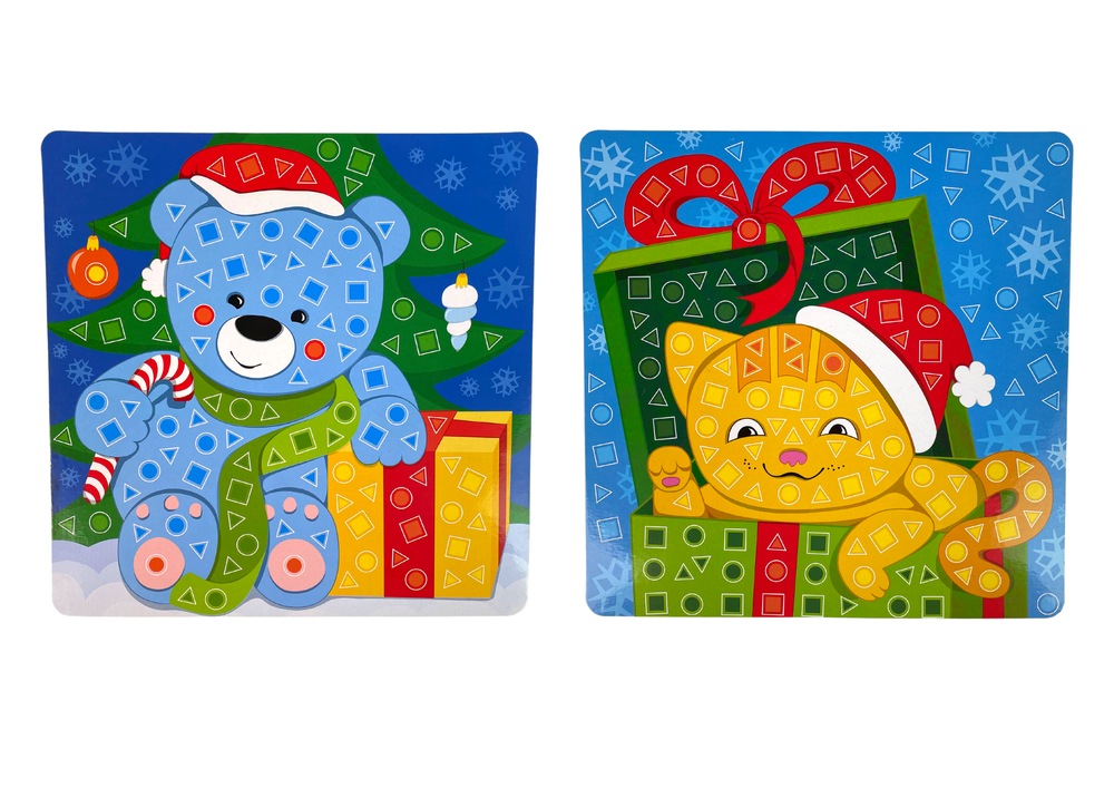 Zestaw DIY Kolorowa Mozaika Swieta Wyklejanka Kot Mis