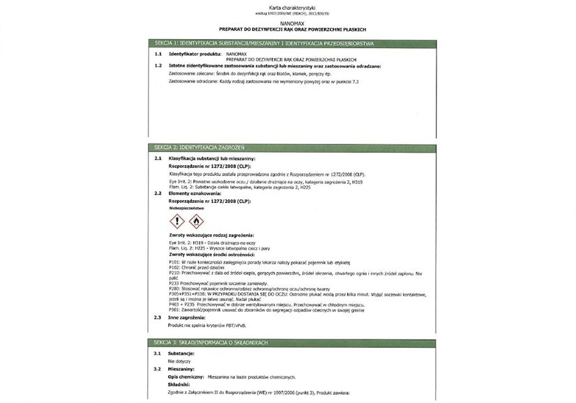 Plyn do dezynfekcji Rak i Powierzchni Nanomax 120 ml