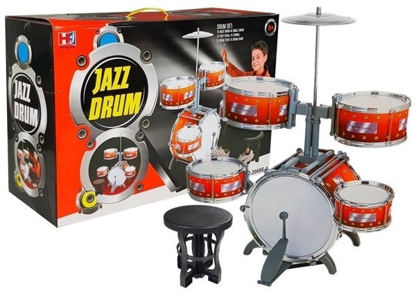 Kinder Trommel Set 2-in-1 Kinder Musikinstrumente Spielzeug Schlagzeug Jazz Drum 