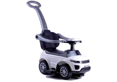 614W Toddlers Ride On Push Along with Parent Handle - White