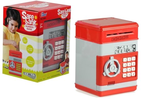 ATM Cash Machine - Red Moneybox for Children - Learn to Save Money