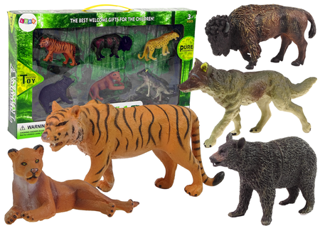 African Forest Animals Figure Set Bear Tiger