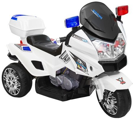 CH815 White - Electric Ride On Police Motorcycle