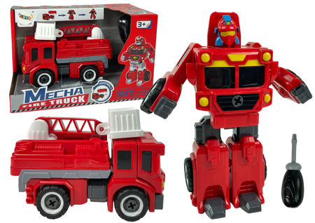 DIY 2-in-1 Fire Brigade Robot Red Transformation Kit