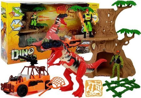 Dinosaur World Figure Set Vehicle Buggy Tree Skeletons Sound