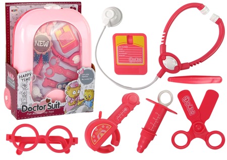 Doctor Kit in Backpack Doctor Stethoscope Scissors Pink