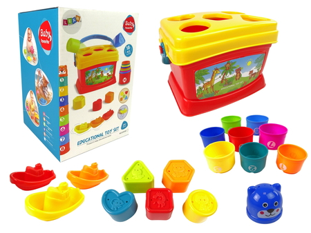 Educational Bucket Cups Pyramid Boat Sorter for Bathing