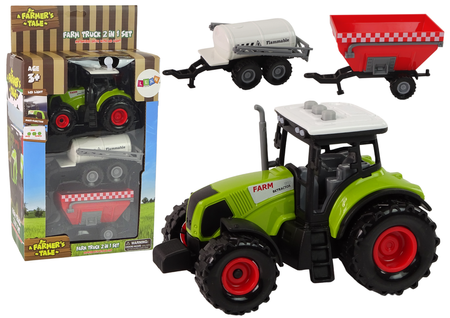 Farmer Tractor Set + 2 Farm Machines Farm Truck Set