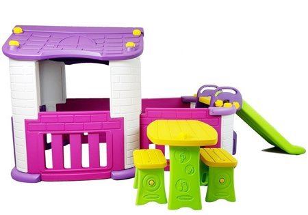 Garden Set House Table Slide Pink and Purple