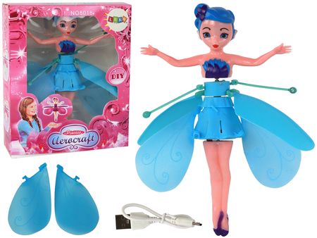 Hand Controlled Magic Blue Fairy Flying Doll
