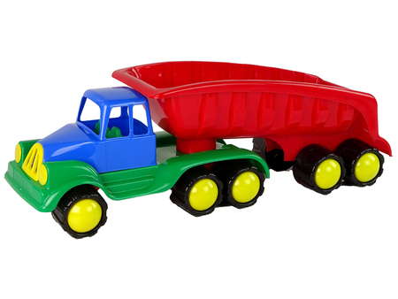 Large Car with Trailer 45cm Red