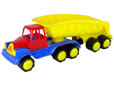 Large Car with Trailer 45cm Yellow