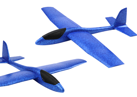 Large Styrofoam Airplane Foam Light Glider Blue 68CM