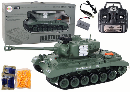 Leopard RC Tank Remote Controlled Cannon 1:18 Gray