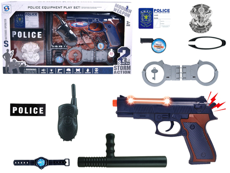 Police Set with sound and light effects STORM ACTION 10 Pieces