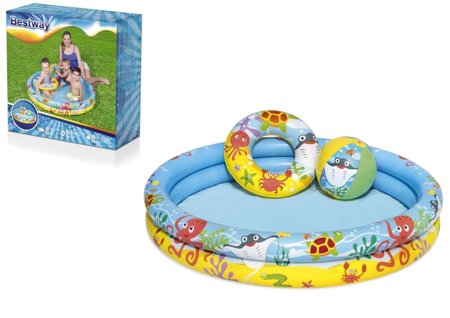 Set: Inflatable Pool 3in1 Ball, Circle 122 x 20 cm Bestway 51124
