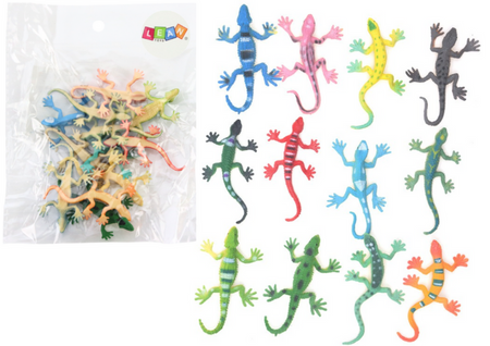 Set of 12 Colorful Lizard Reptile Figurines